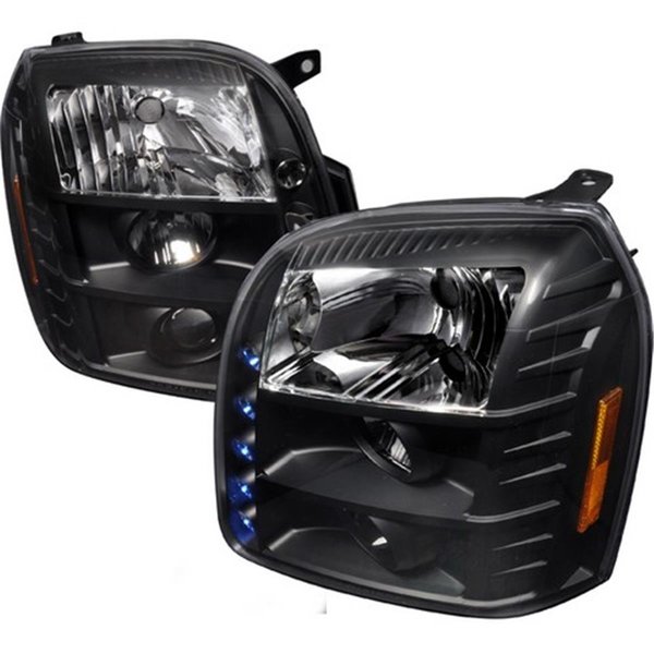 Overtime Halo LED Projector Headlights for 07 to 10 GMC Denali, 16 x 18 x 22 in. - Black OV2654166